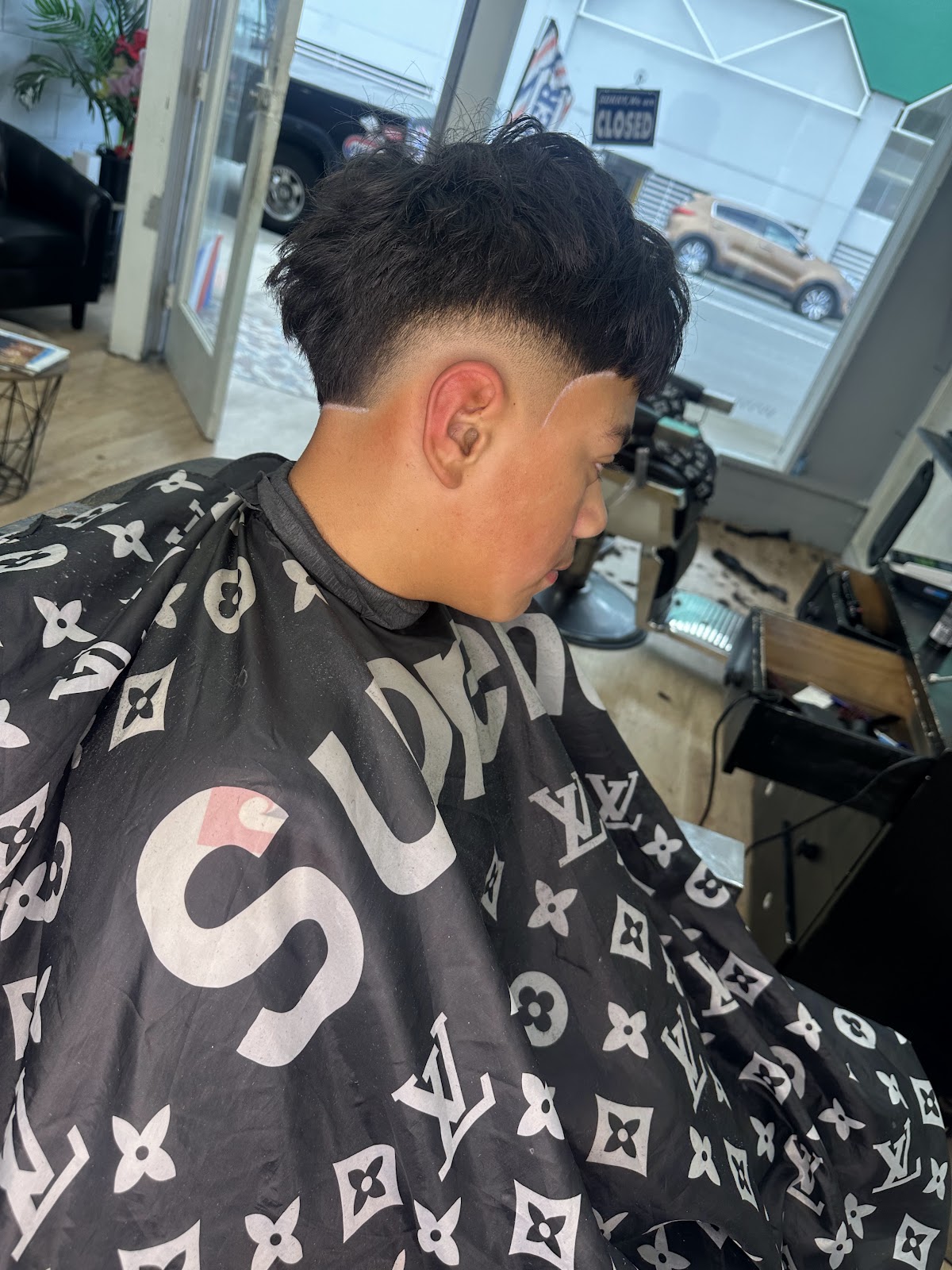 Mid fade with a sharp line-up